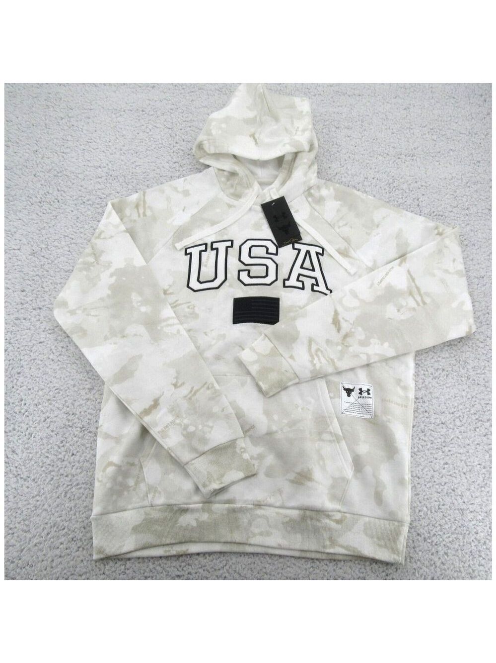 Under Armour Project Rock Veterans USA Camo Hoodie Mens Size XXL NEW - Picture 2 of 14